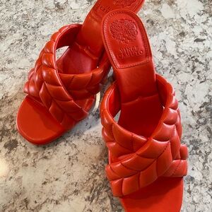Vince Camuto Orange Braided Slide Sandals